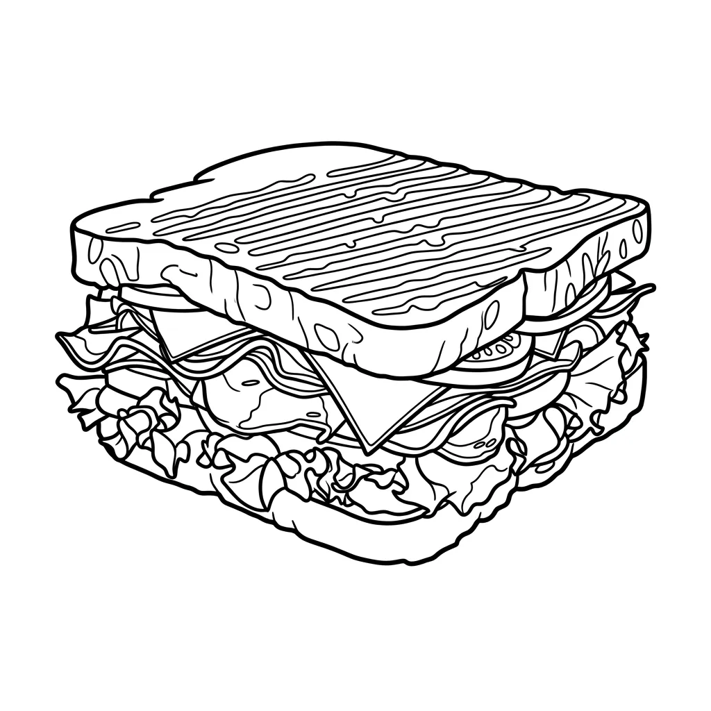 Sandwich 17 para colorear para imprimir