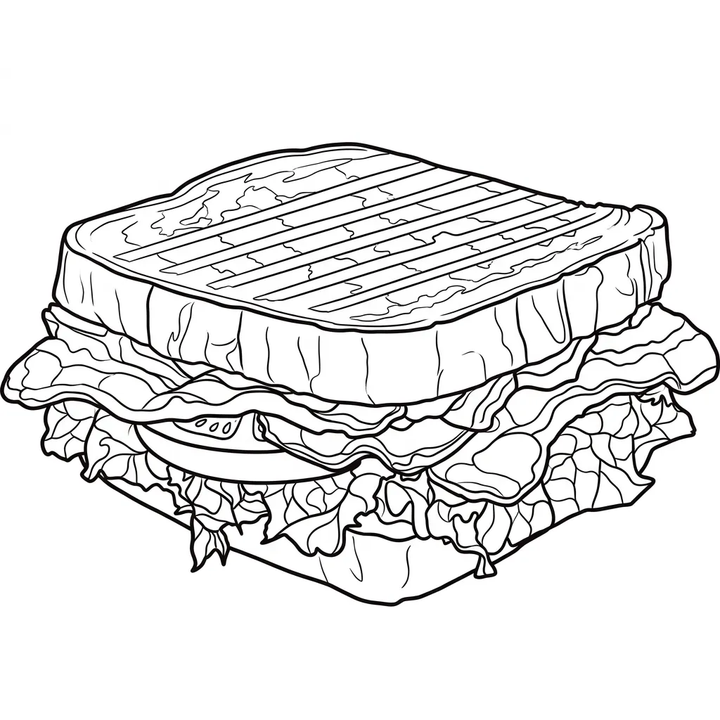 Sandwich 8 para colorear para niño de para imprimir