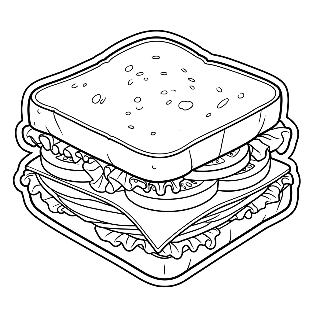 Sandwich 9 para colorear gratis en línea