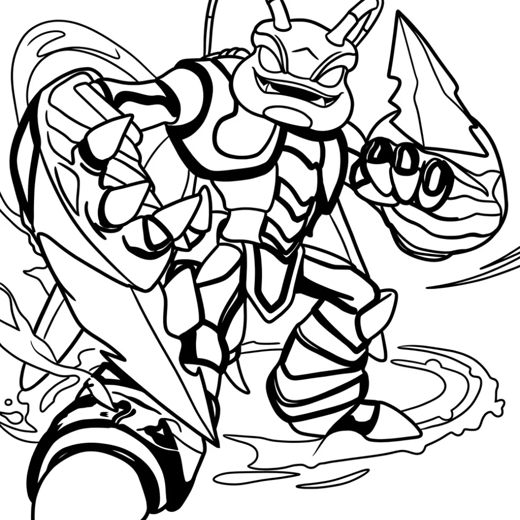Skylanders 16 para colorear educativo para niño