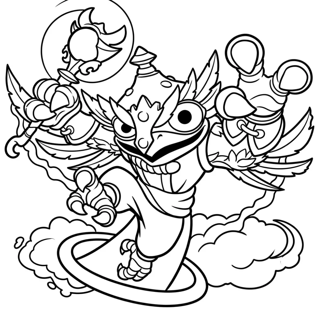 Skylanders 19 para colorear para niños para imprimir gratis