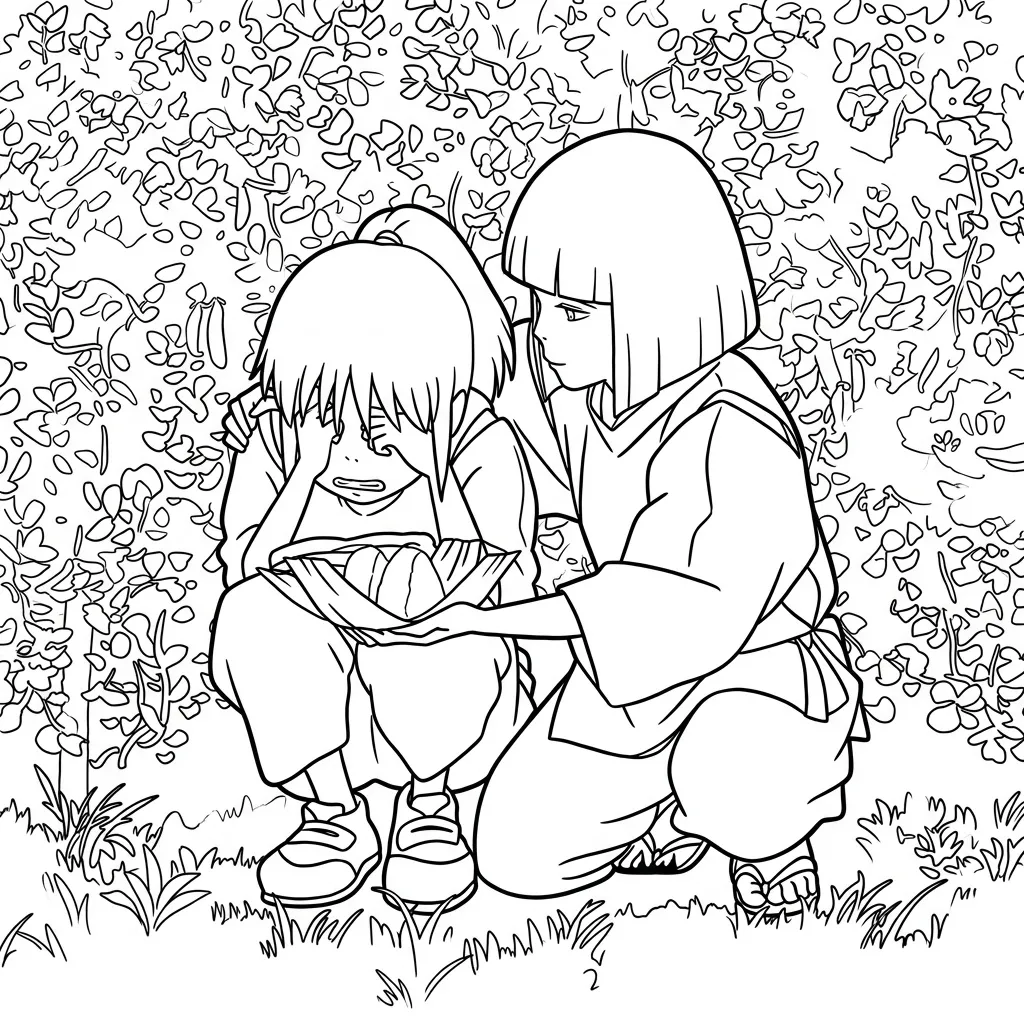 Spirited Away 4 para colorear educativo para niño