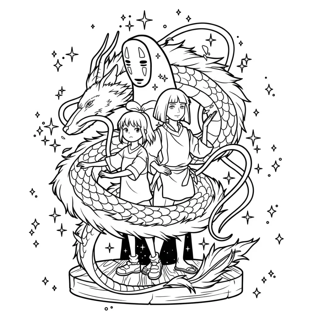 Spirited Away 9 para colorear gratis para imprimir