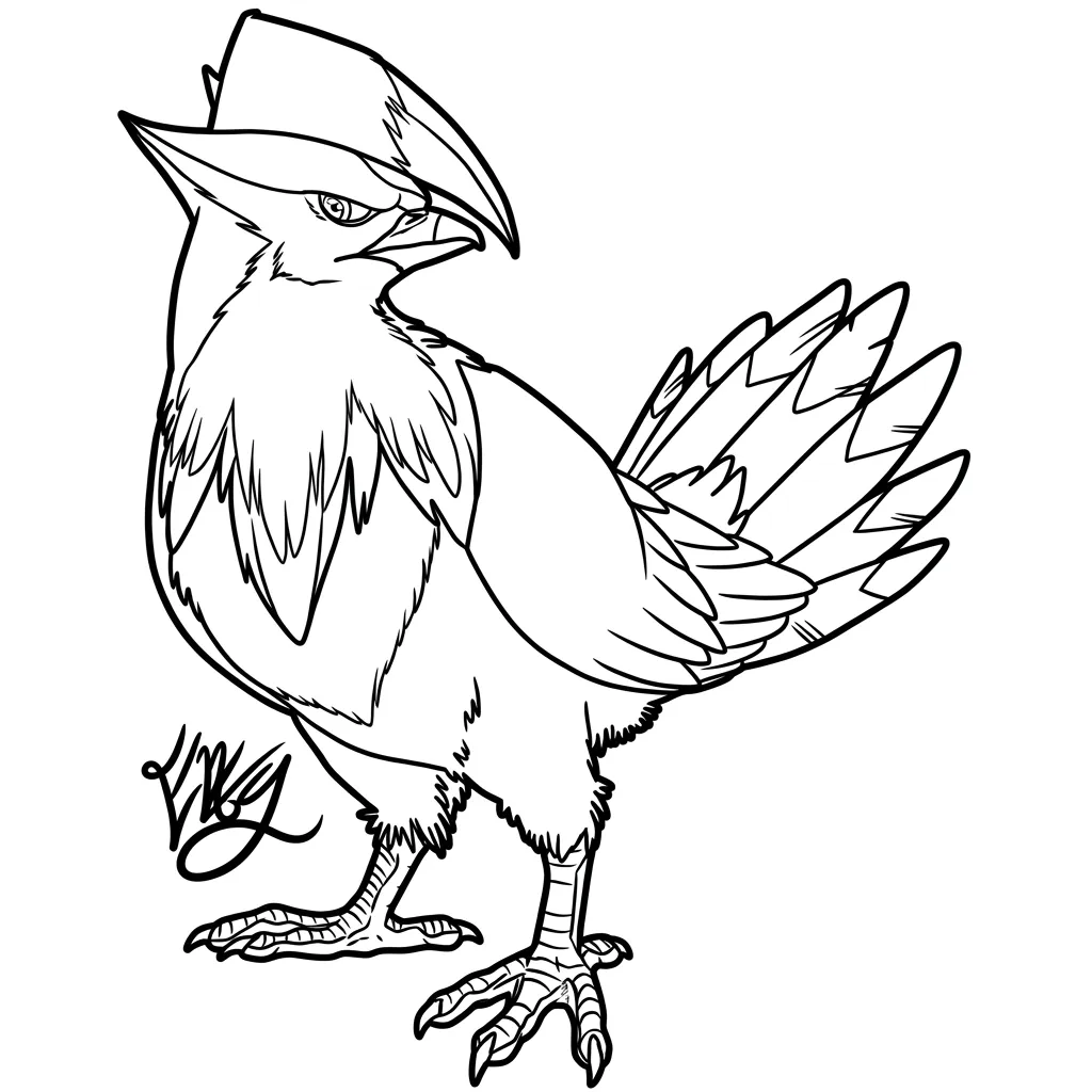 Staraptor 5 para colorear gratis para niños