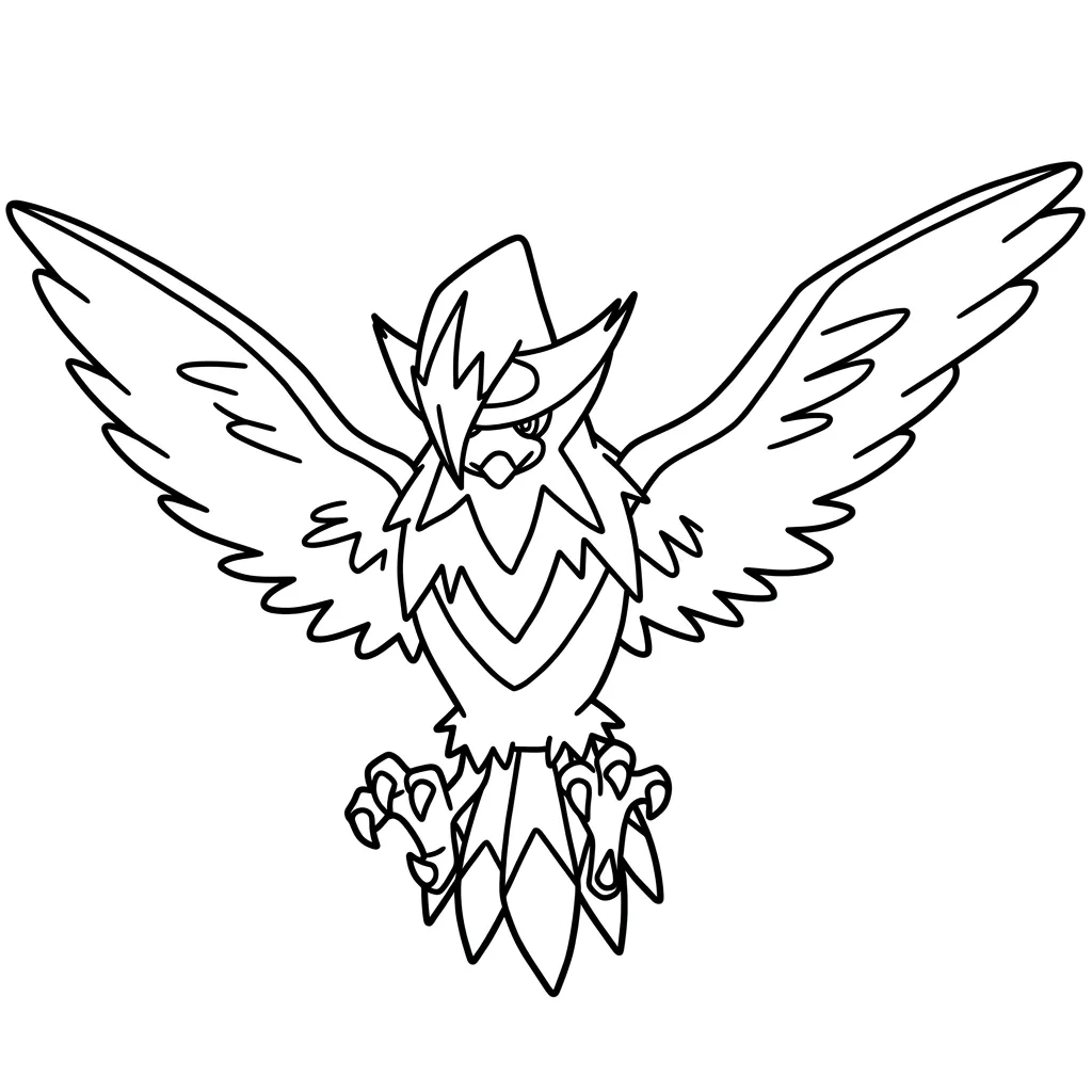 Staraptor 6 para colorear para niño