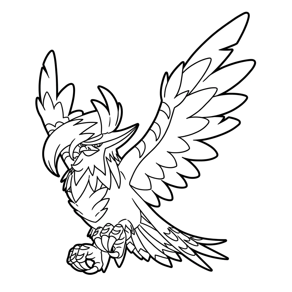 Staraptor 8 para colorear para niño gratis