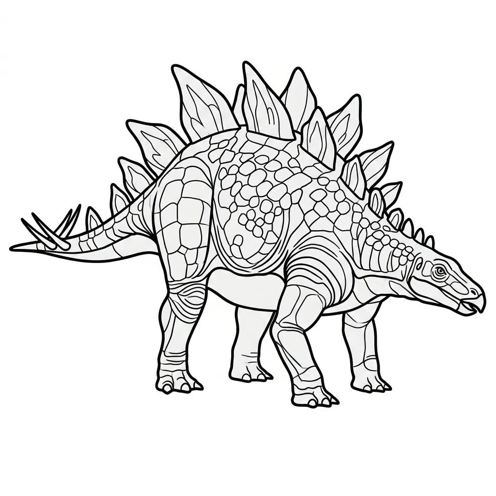 Stegosaurio 15 para colorear y dibujo para imprimir