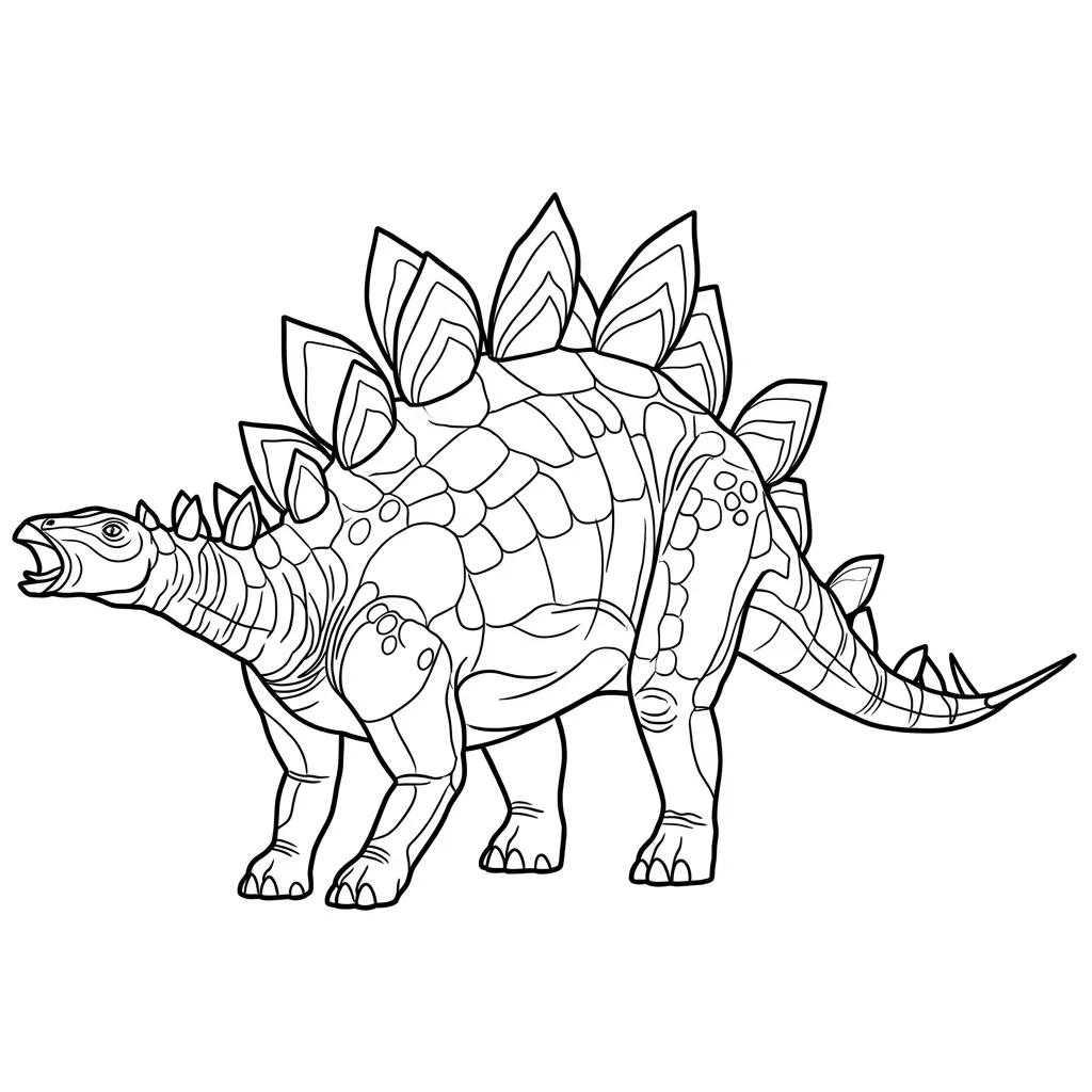 Stegosaurio 17 para colorear y dibujo para imprimir