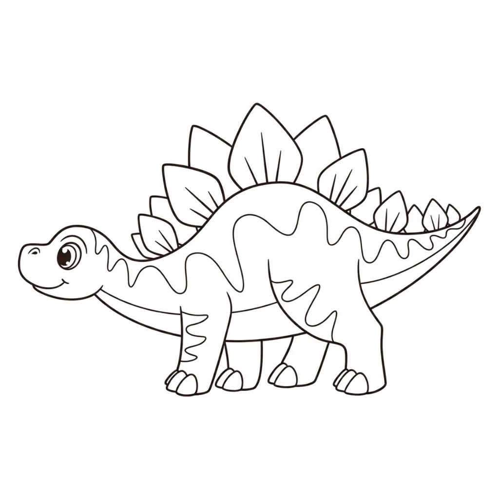 Stegosaurio 2 para colorear y aprendizaje