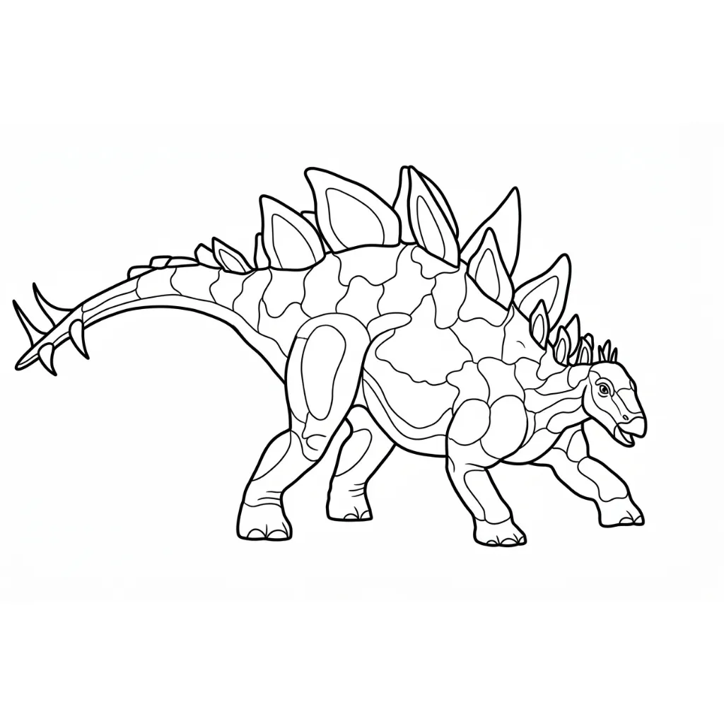 Stegosaurio 21 para colorear para niños para imprimir