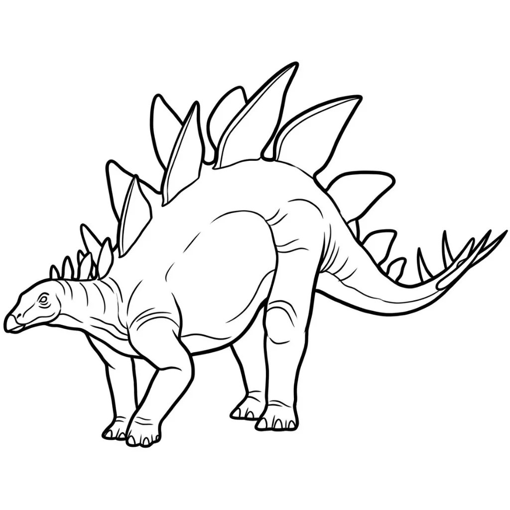 Stegosaurio 23 para colorear para imprimir kawaii
