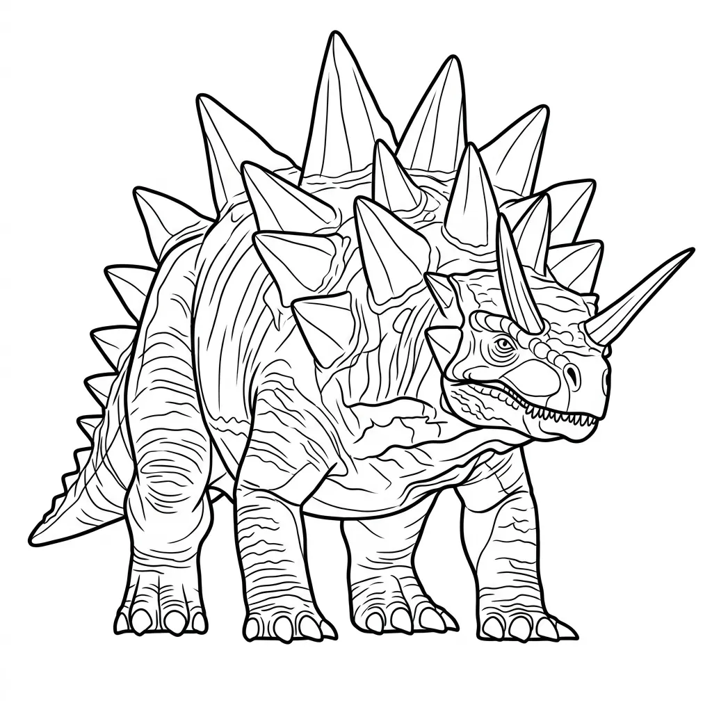 Stegosaurio 24 para colorear para imprimir para niño de 4 años