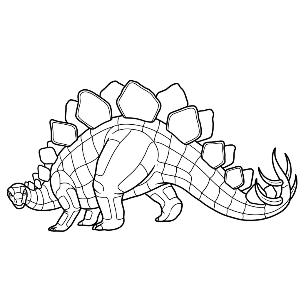 Stegosaurio 5 para colorear para imprimir pdf gratis