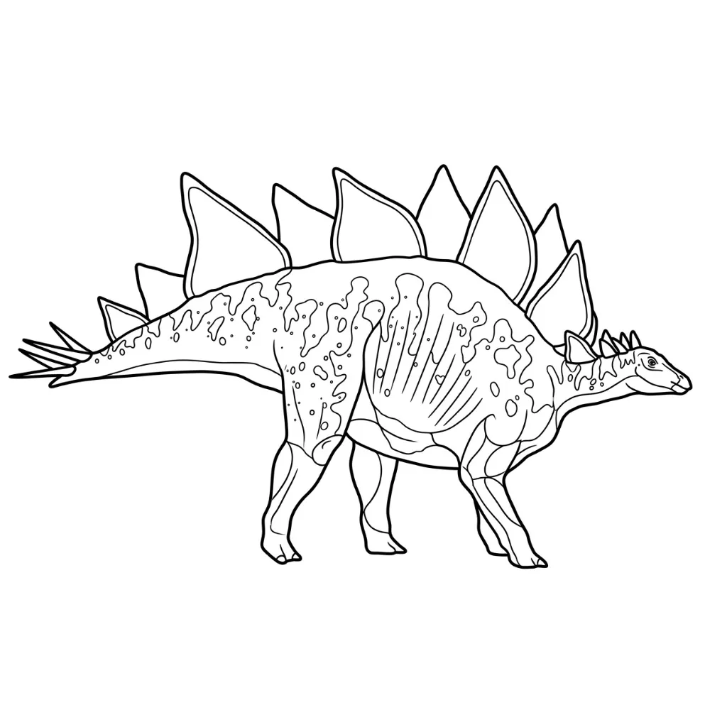 Stegosaurio 6 para colorear para imprimir gratis pdf