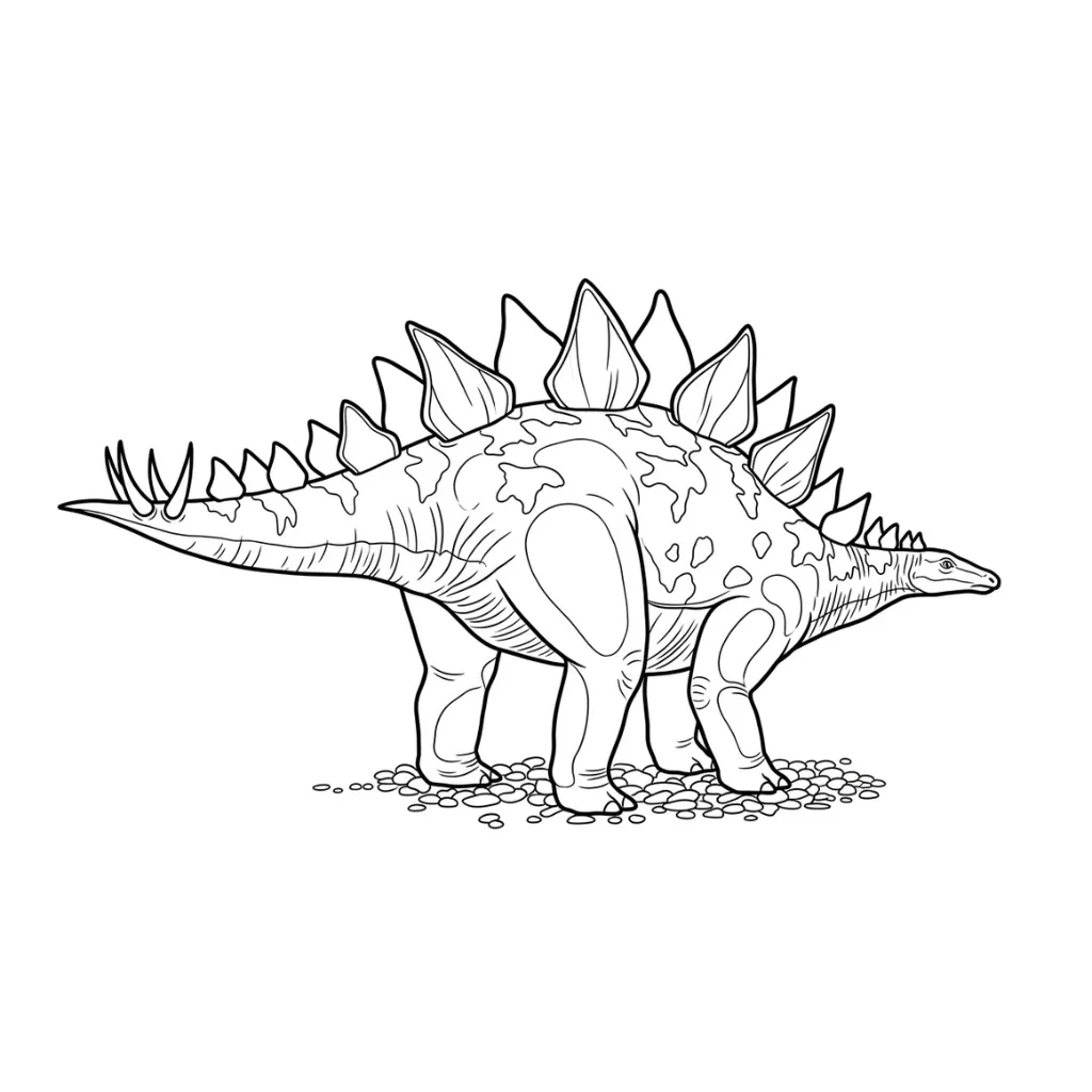 Stegosaurio 7 para colorear para imprimir pdf gratis