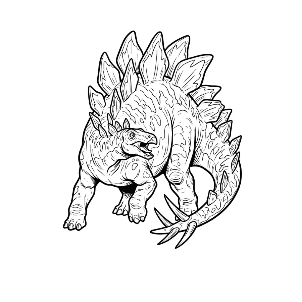 Stegosaurio 8 para colorear y recortar para imprimir