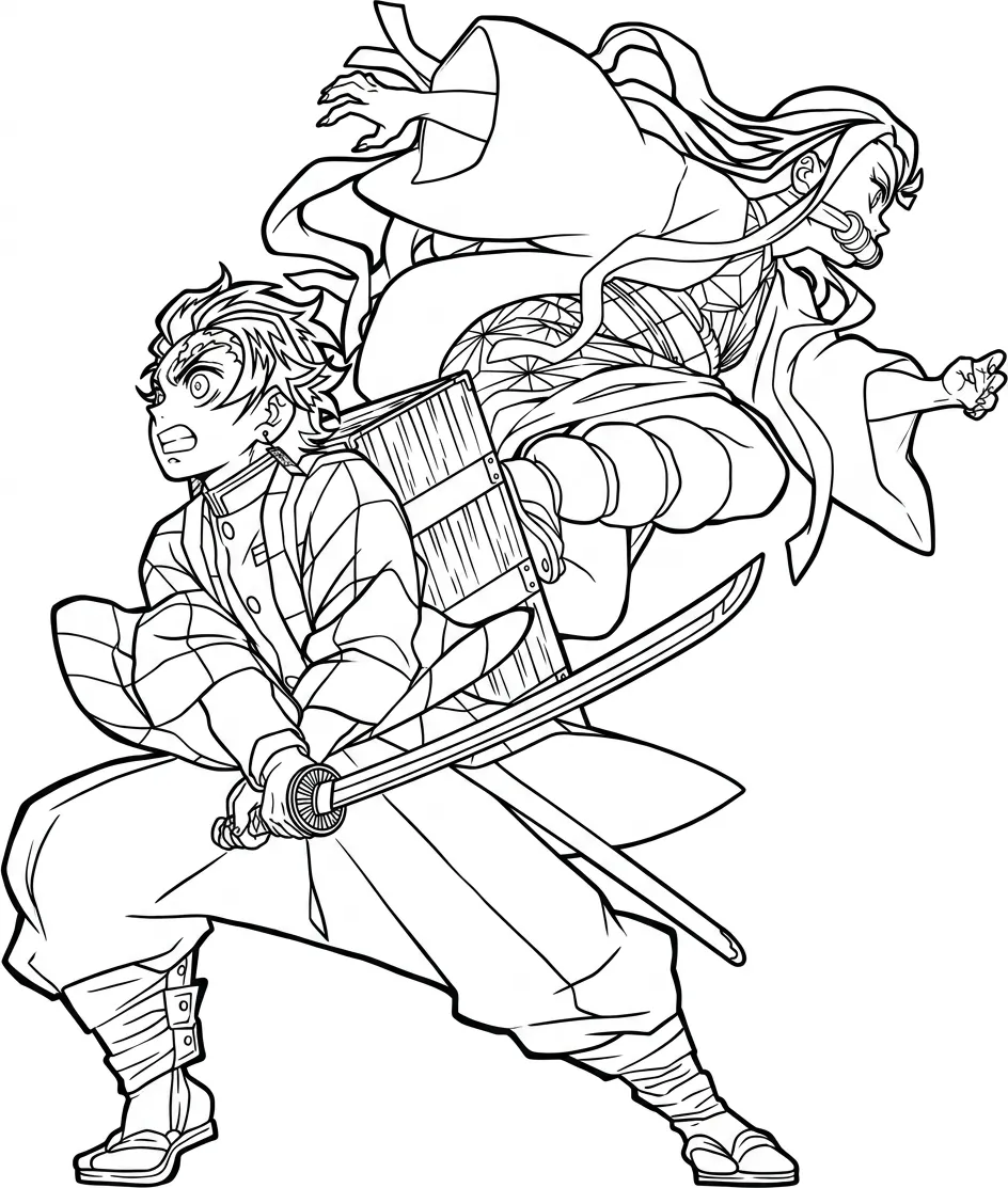Tanjiro 11 para colorear gratis para imprimir