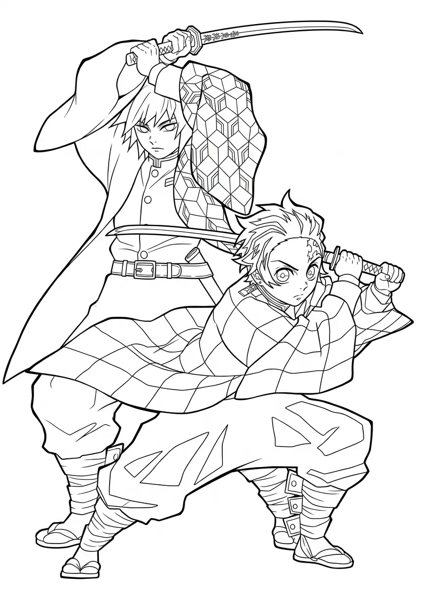 imprimir Tanjiro 12 para colorear gratis