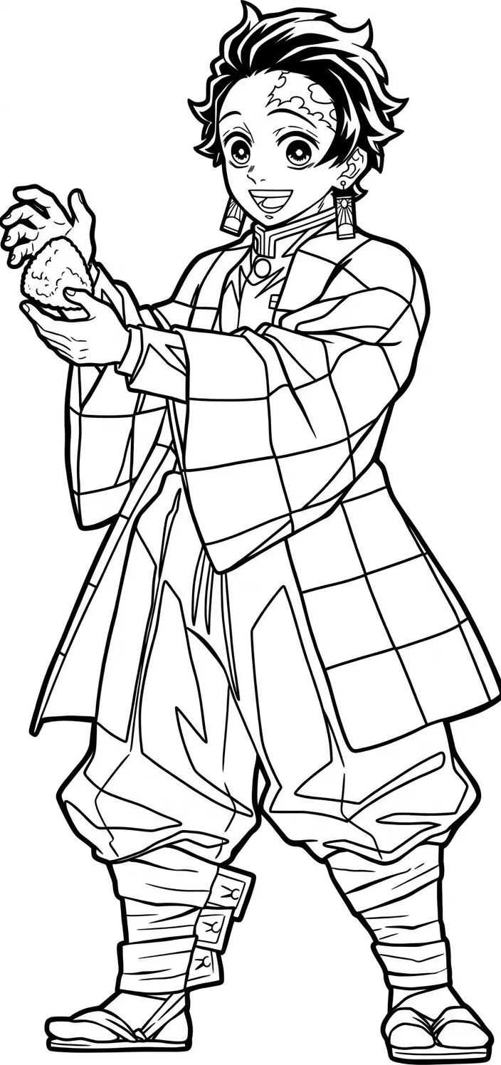 Tanjiro 15 para colorear para imprimir gratis