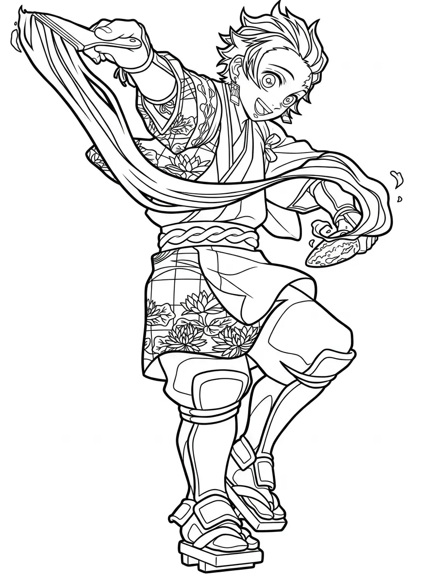 Tanjiro 19 para colorear y dibujos