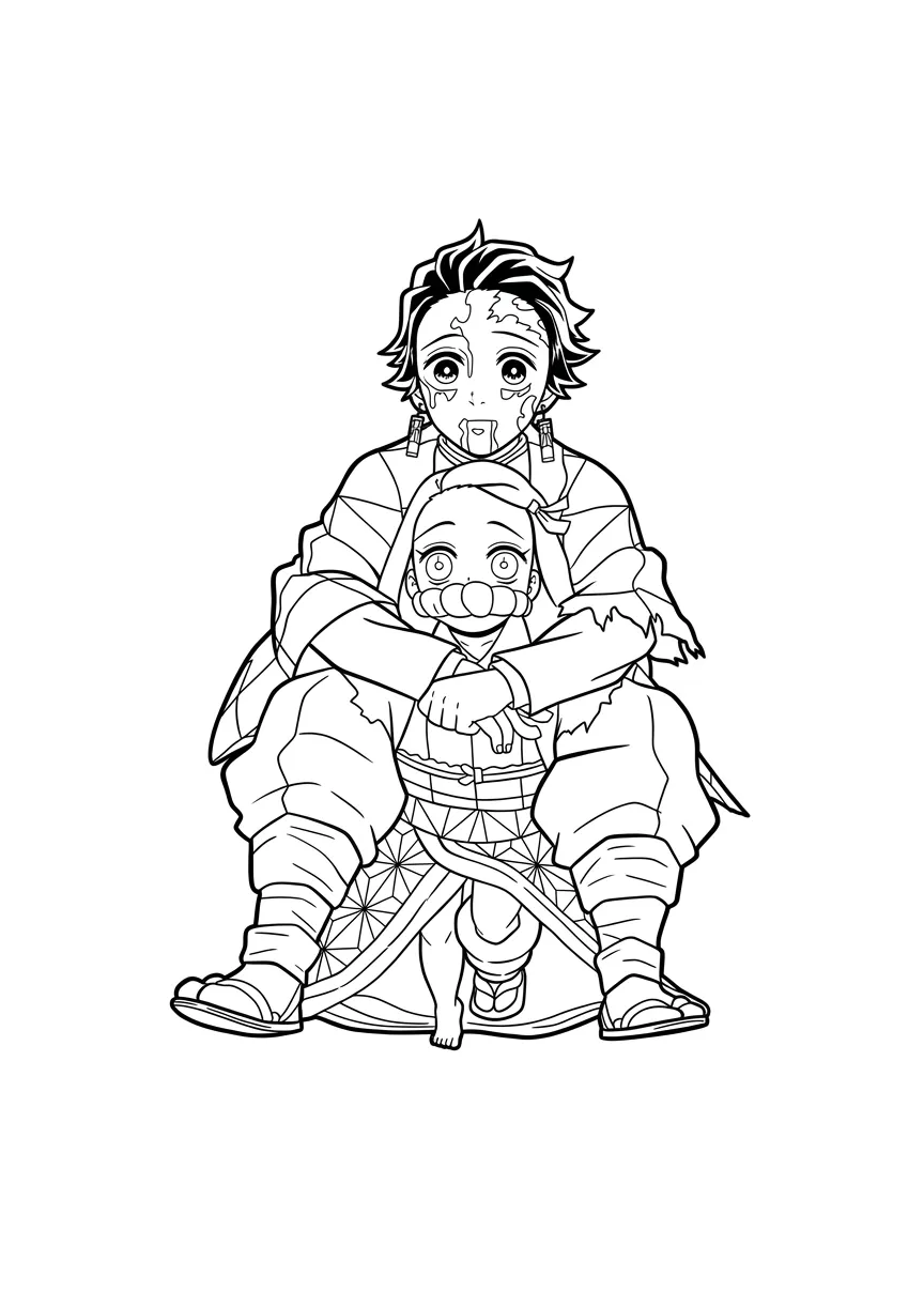 Tanjiro 22 para colorear y dibujo para imprimir