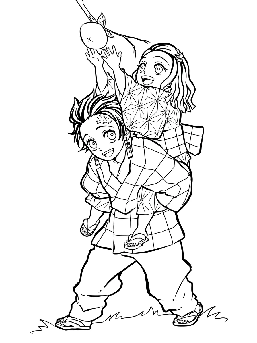 imagen de Tanjiro 23 para colorear para niño