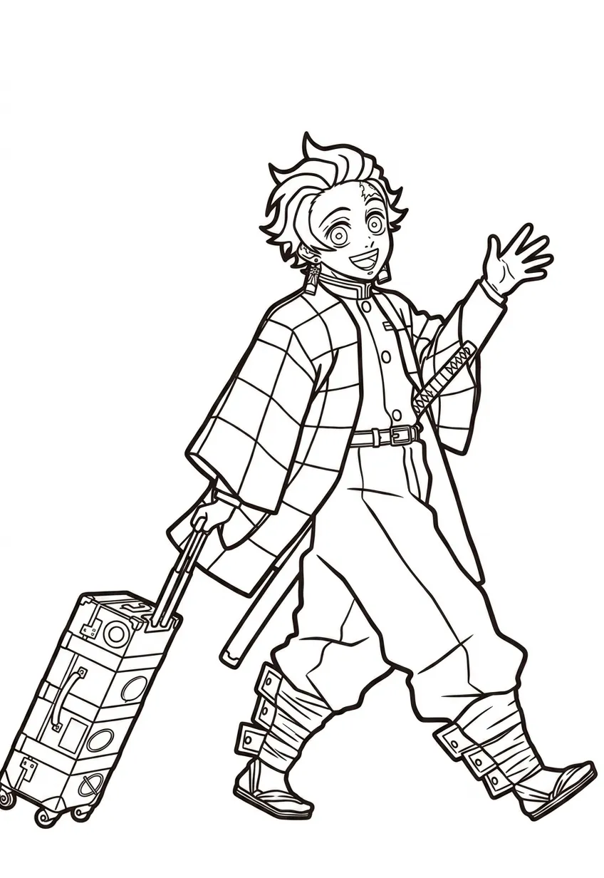 Tanjiro 25 para colorear para imprimir gratis