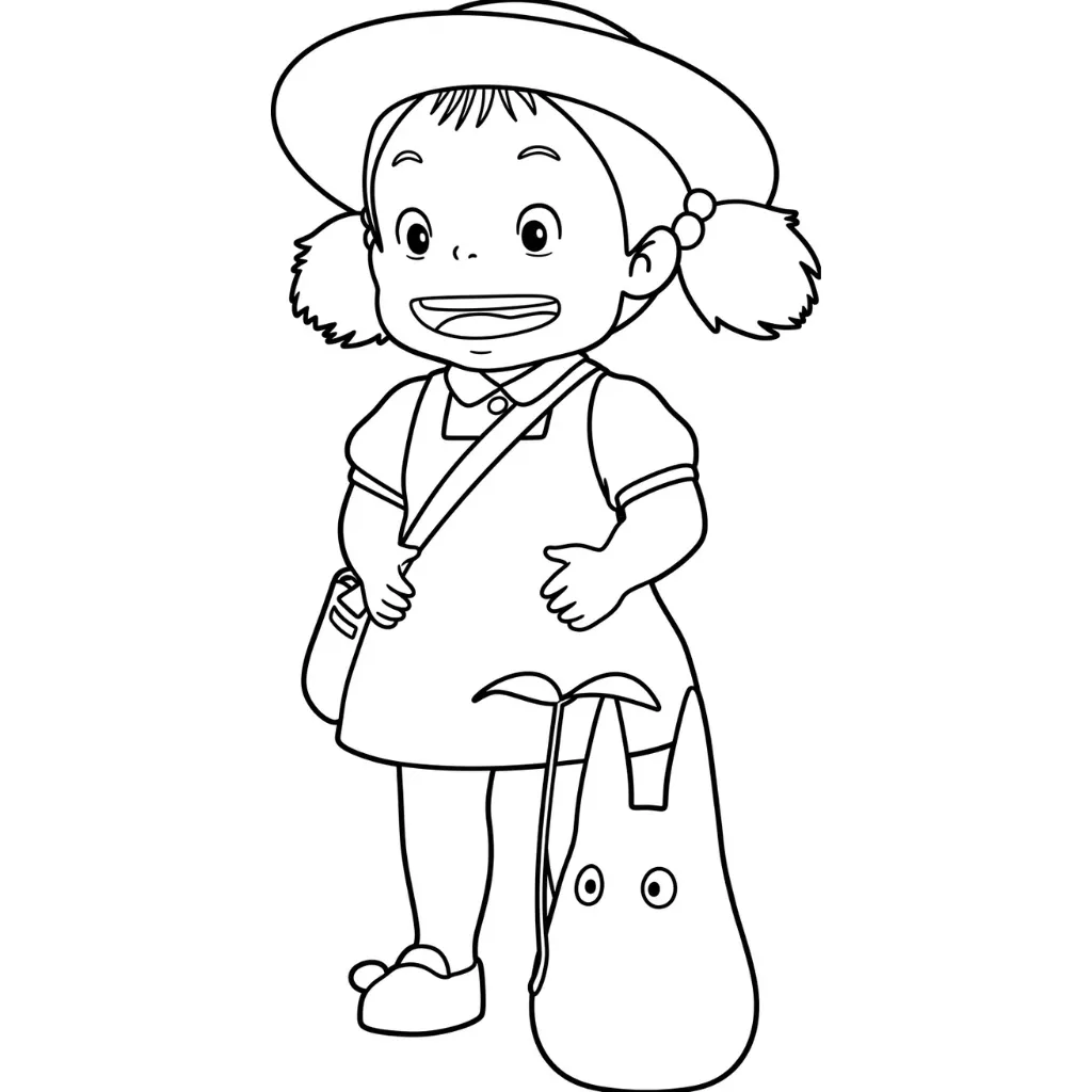 Totoro 13 para colorear para imprimir para niño de 4 años