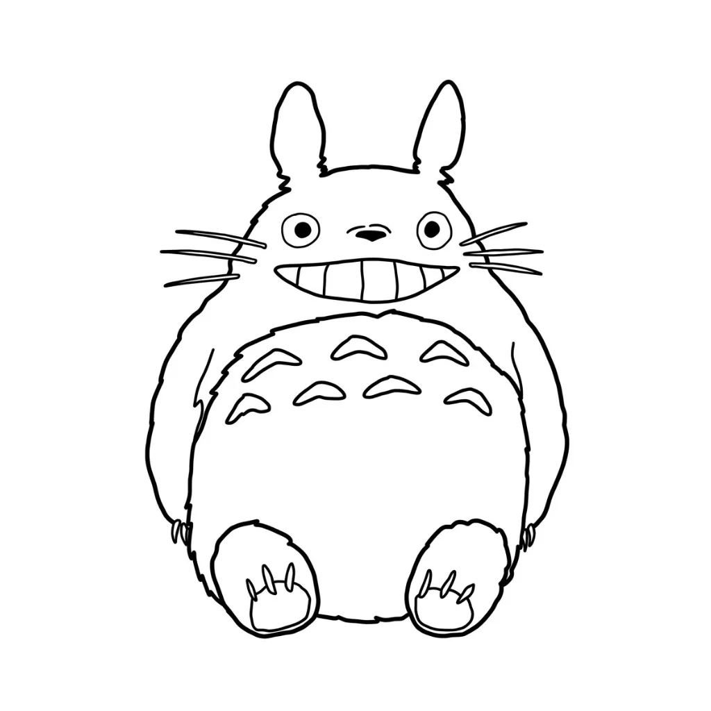 Totoro 24 para colorear para imprimir para niño de 4 años