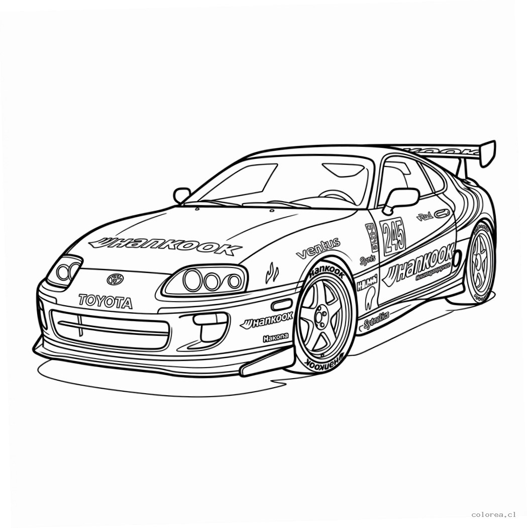 Toyota Supra 12 para colorear para imprimir a4