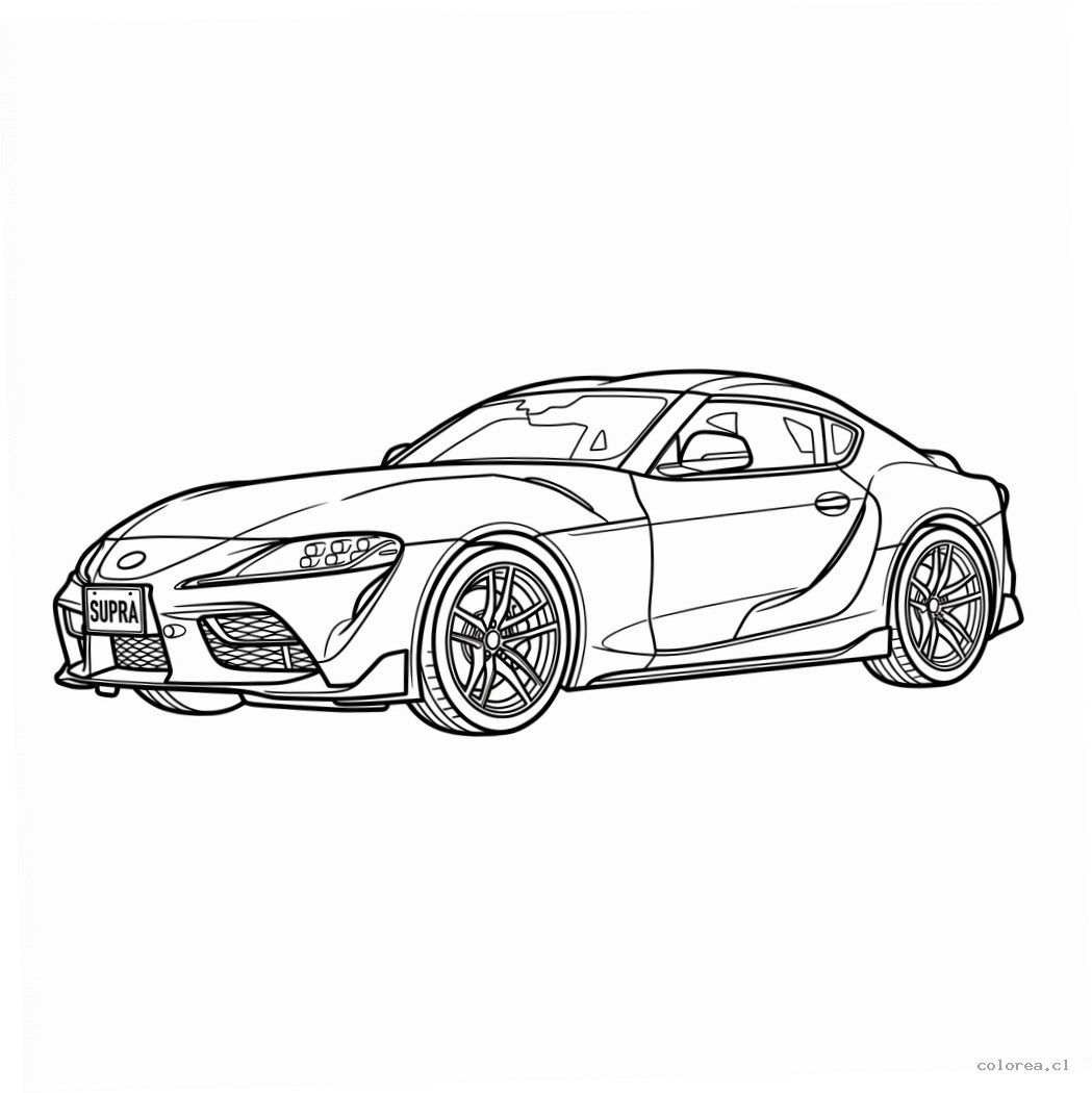 Toyota Supra 7 para colorear educativo para niño