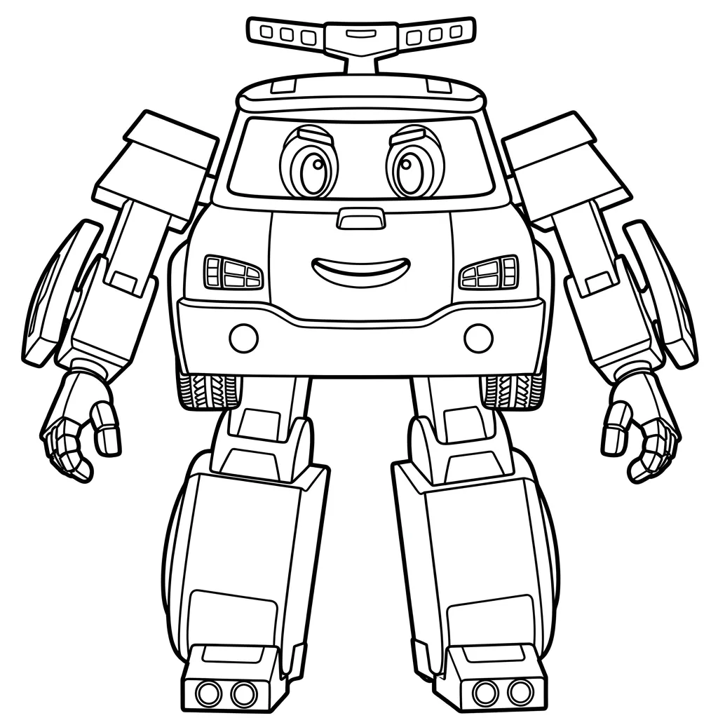 Trenes Robot 13 para colorear gratis en línea