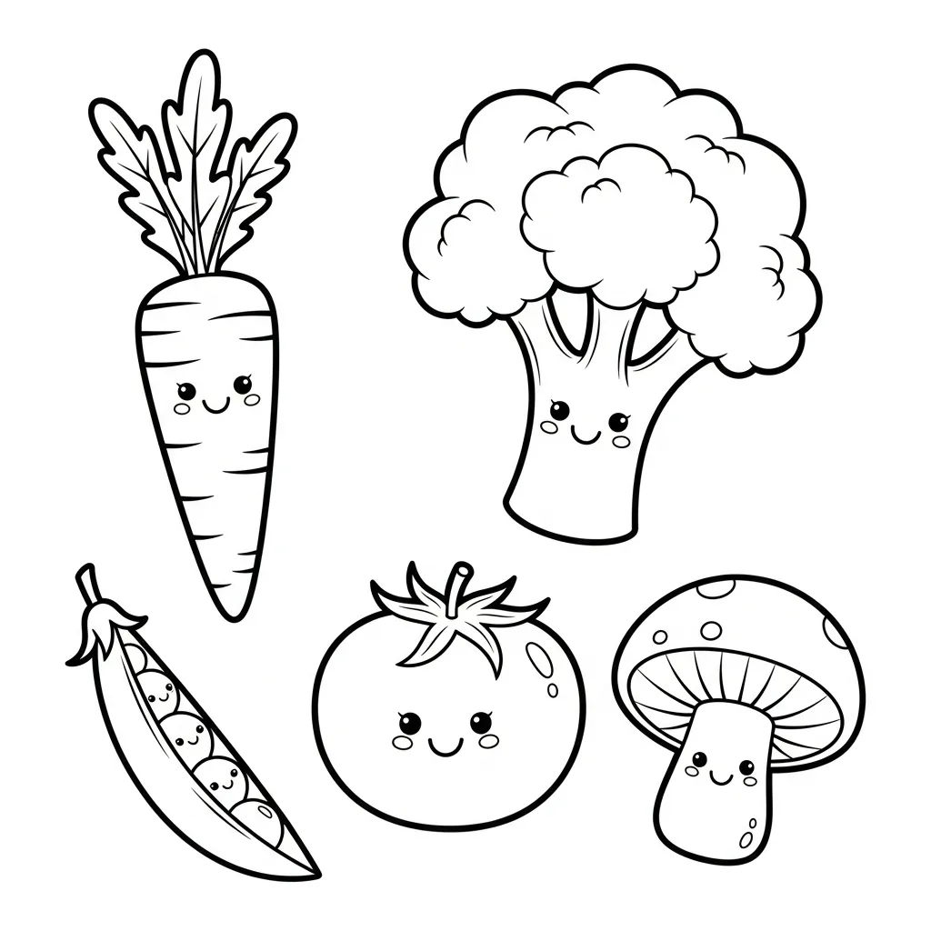 Verduras Para Colorear para colorear para niño de 3 años