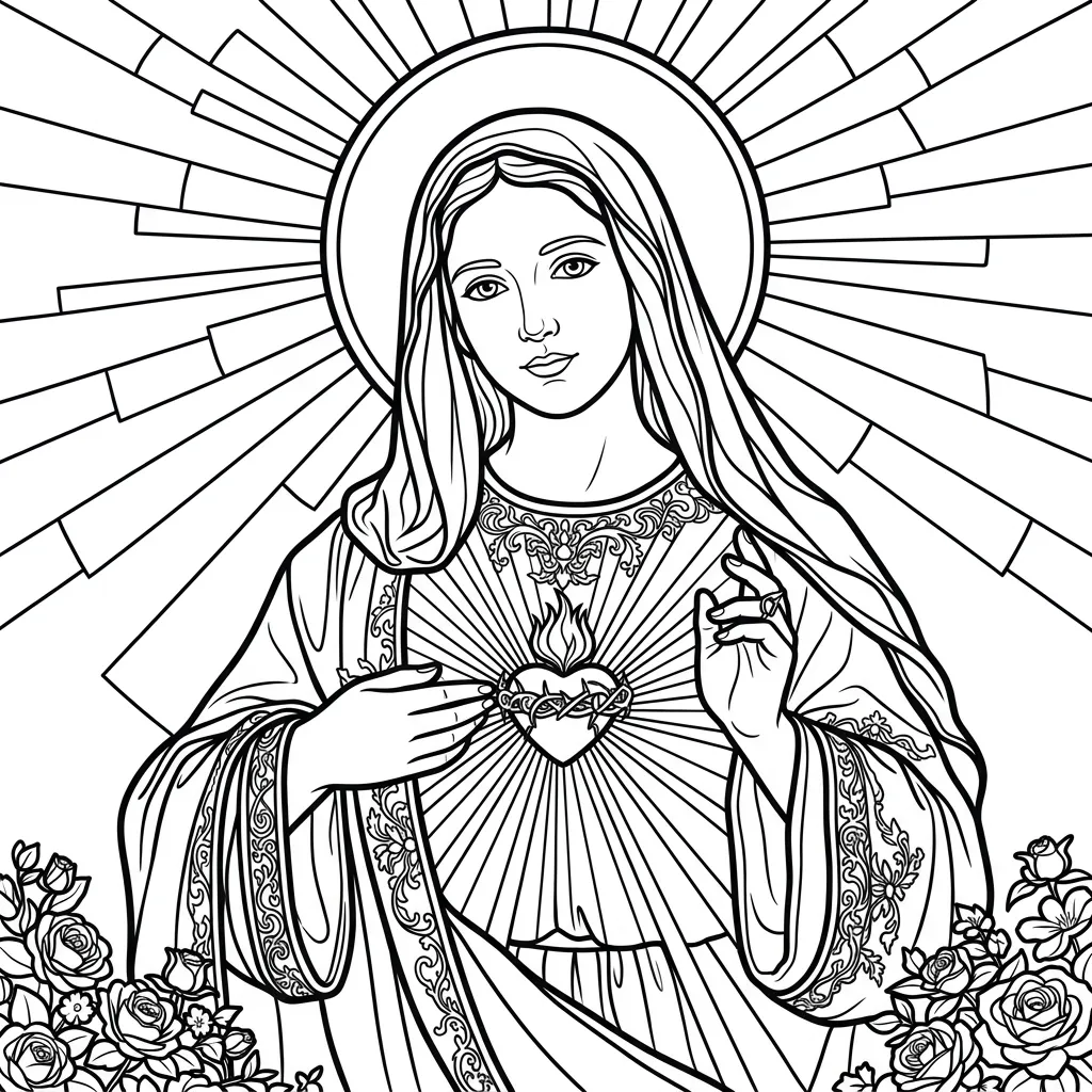 descargar Virgen María 10 para colorear gratis