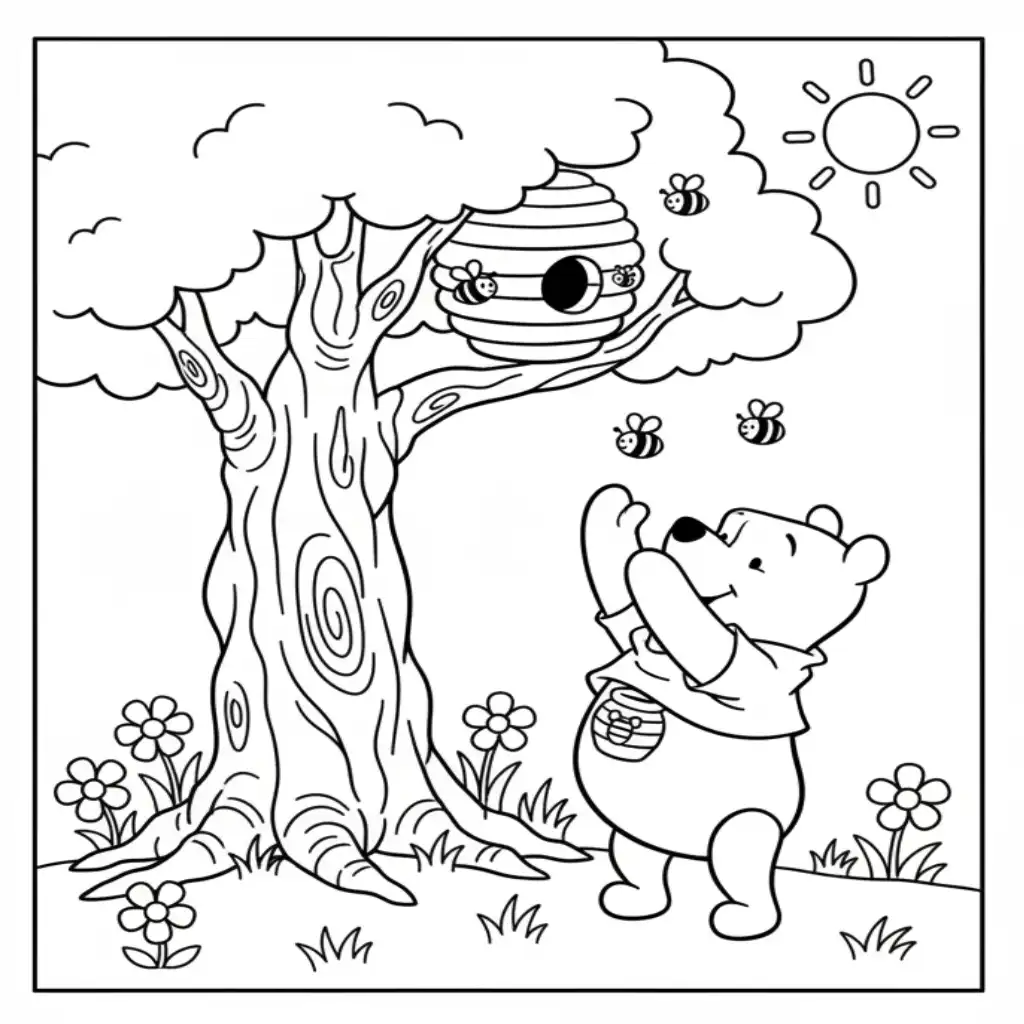 Winnie Pooh para colorear para niños