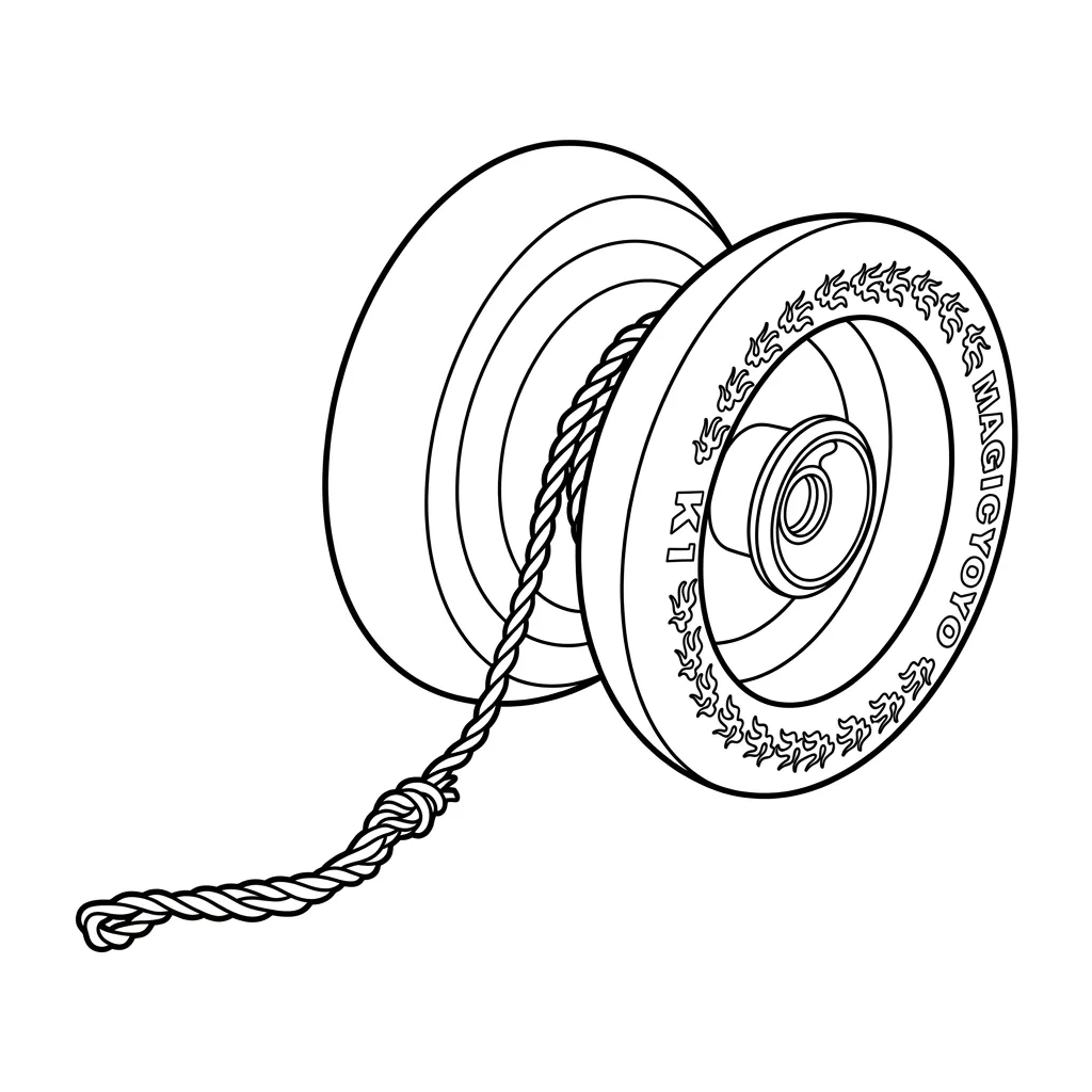 Yoyo 2 de niño para colorear para imprimir