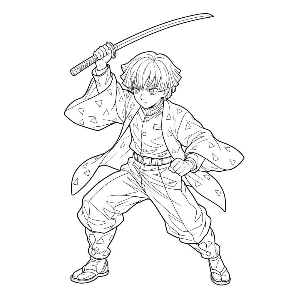 descargar Zenitsu Agatsuma 13 para colorear gratis